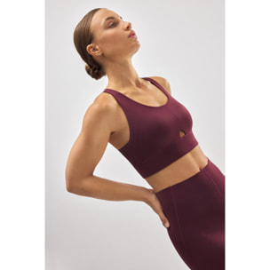 Reggiseno sportivo compressivo bordeaux