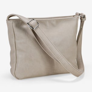 Bolso bandolera color piedra con detalles bordados