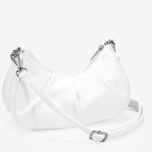 Bolso de hombro blanco con cadena