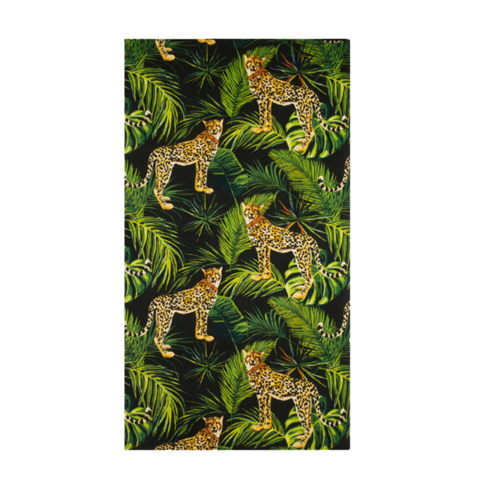 Telo Mare Grande 100x180 Spugna Maui Leopardi Tropical D19