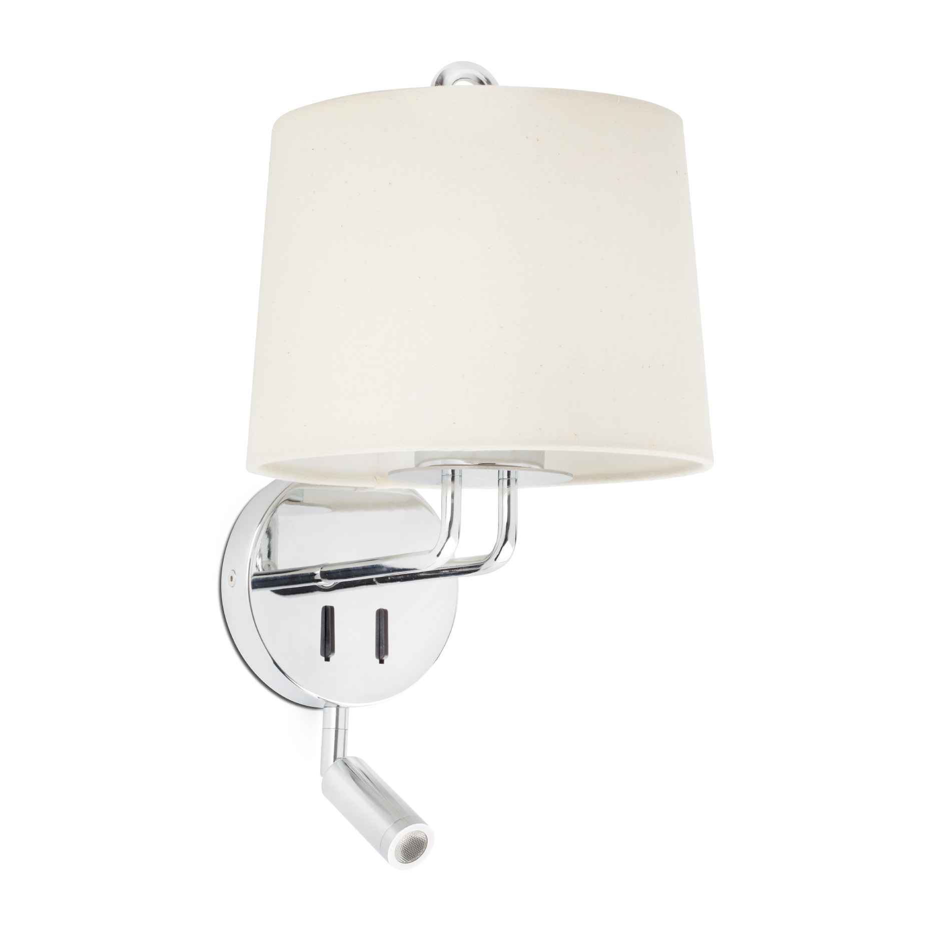 MONTREAL Lampe applique avec lecteur chrome/beige