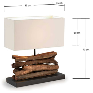 Kave Home - Lampada da tavolo Sahai in legno riciclato