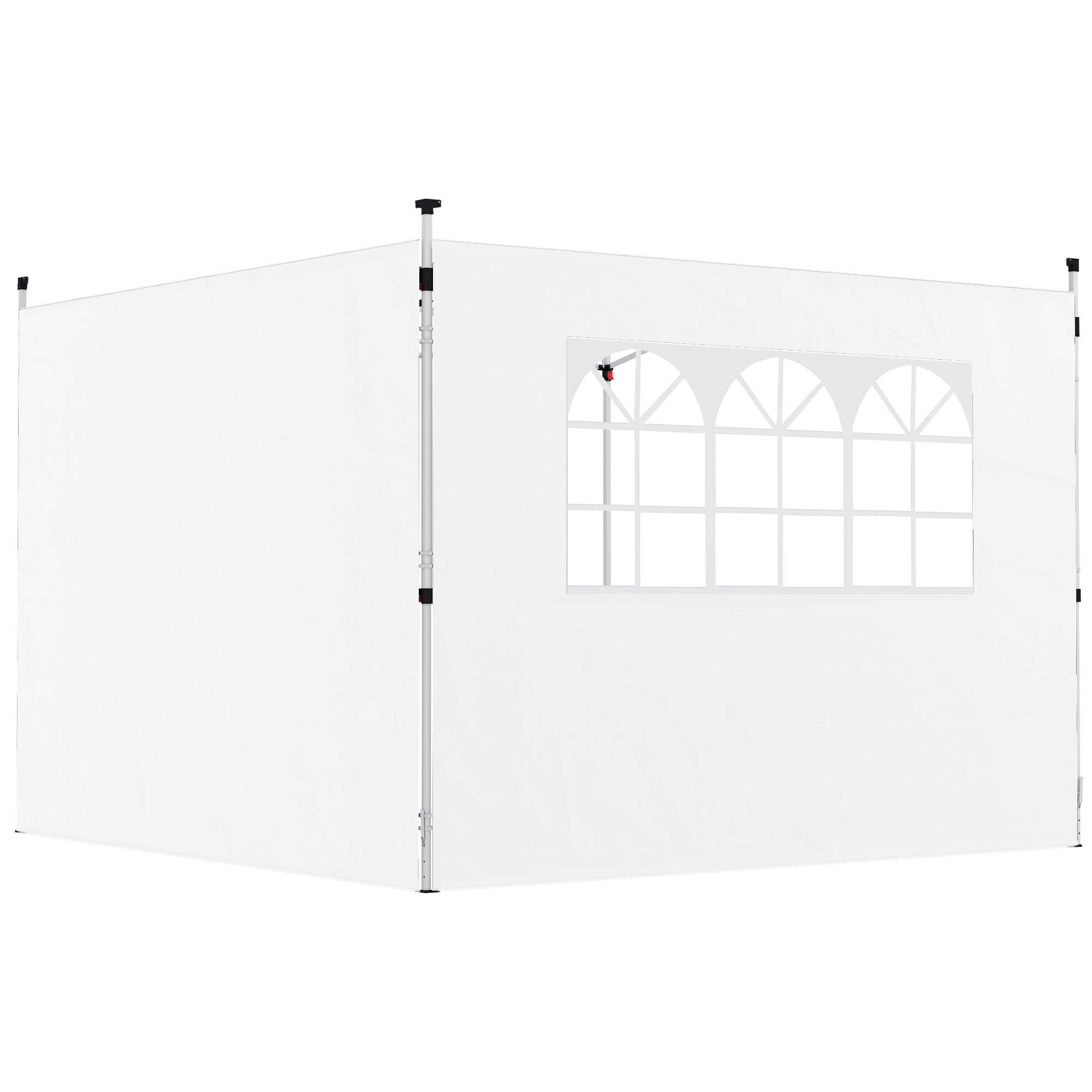 Parois latérales pour tonnelle 3x3m avec fenêtre polyester blanc