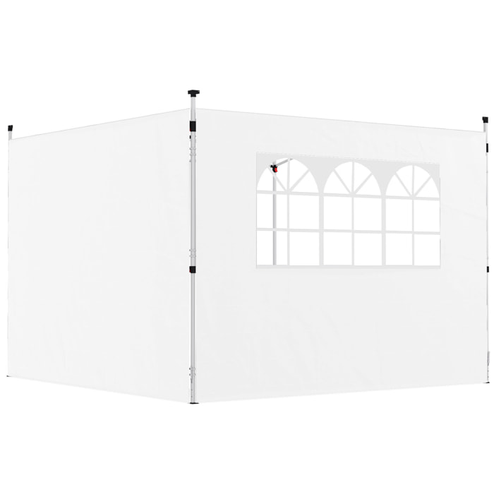 Parois latérales pour tonnelle 3x3m avec fenêtre polyester blanc