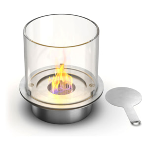 Bruciatore a bioetanolo per camino 3 L, in acciaio inox e vetro temperato Ø30 cm