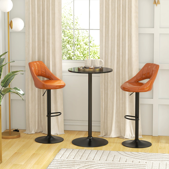 Table de bar ronde style contemporain dim. 60L x 60l x 102H cm noir