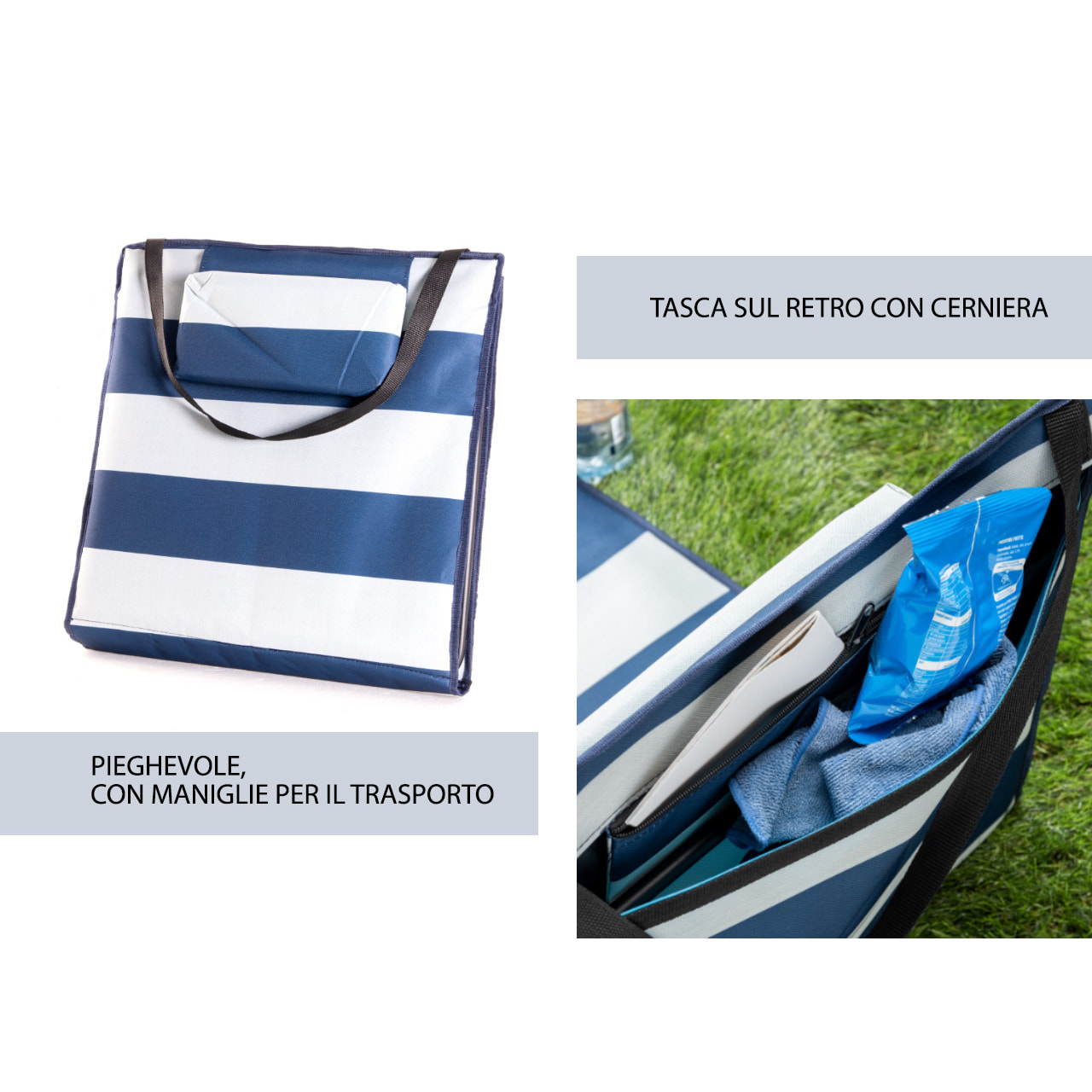 Materassino Prendisole Da Terra Reclinabile Imbottito Rigato Tindari