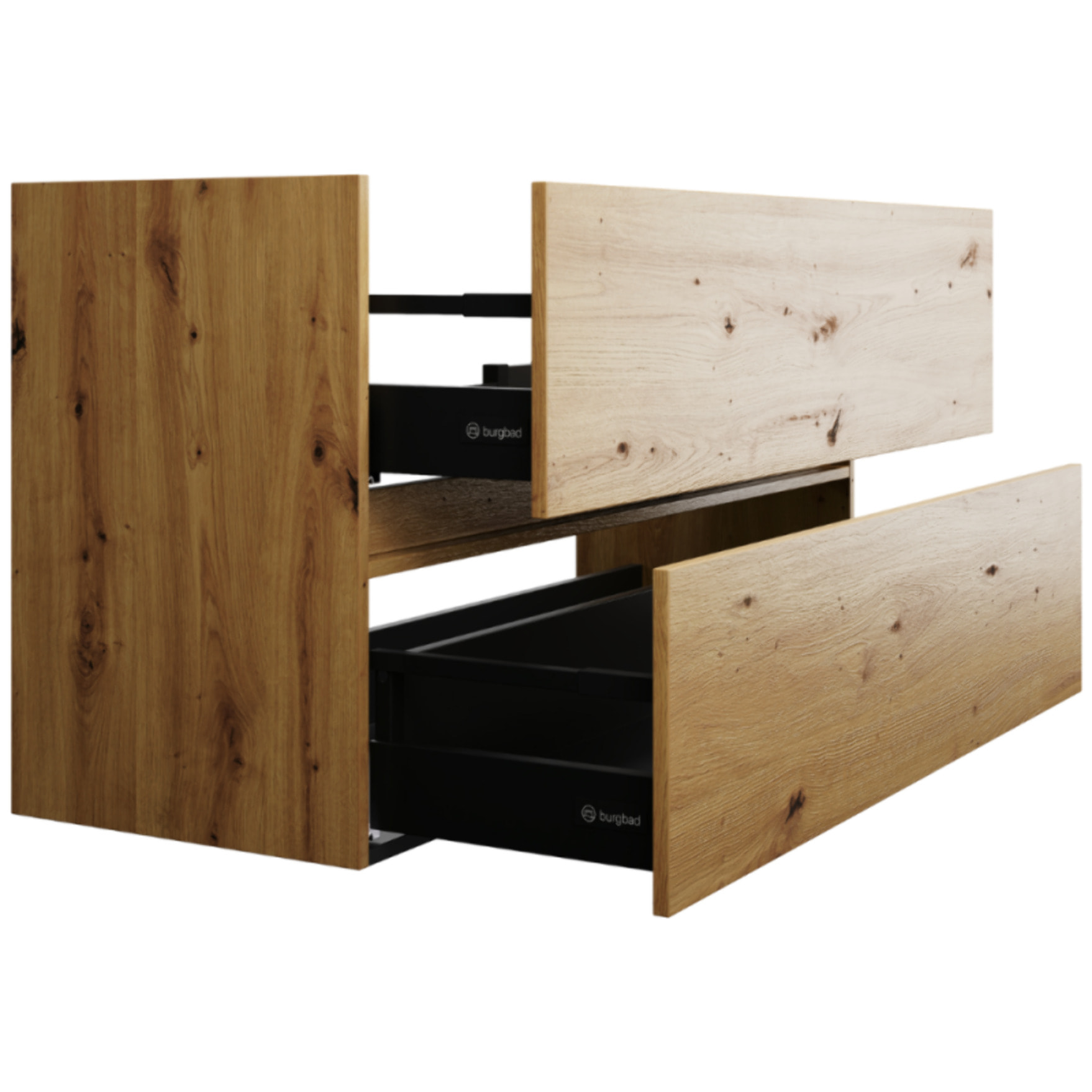 Pack meuble de salle de bain simple vasque BURGBAD Joline 80 cm chêne + colonne