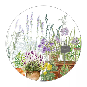 Set vinyle 860 g/m² imprimé vert violet Jardin aromatique provence