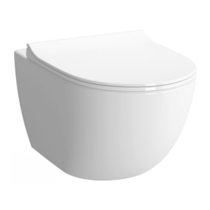 Pack WC bâti-autoportant + WC SAT infinitio sans bride fixations invisibles + Abattant softclose + Plaque blanche