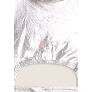 Top Bambina in Tessuto Tecnico Argento con Cut Out