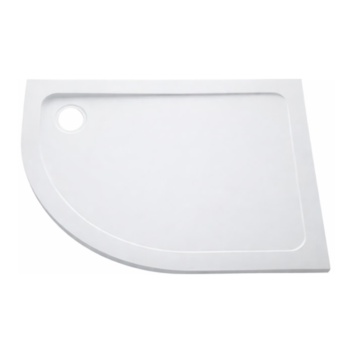 Receveur de douche antidérapant 100 x 80 cm Flight acrylique quart de rond asymétrique