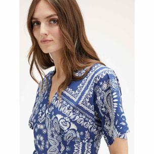 Motivi - Blusa a kimono fantasia foulard - Blu