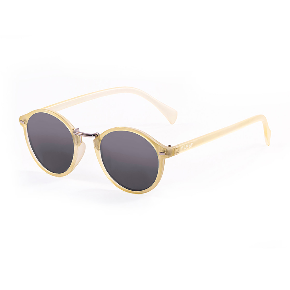 Gafas de sol OCEAN LILLE - De pc bisagra de metal / Dentro montura amarilla trans mate nariz de metal plateado brillante bisagra de metal lente ahumada