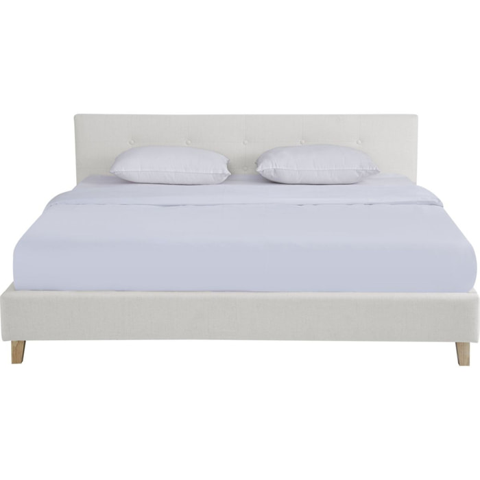 Lit avec tête de lit en tissu - MILO