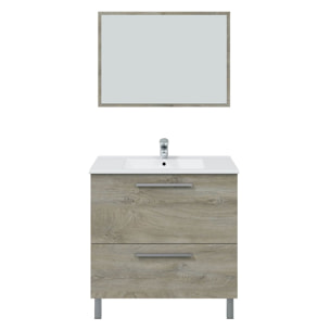 Mueble baño luis 1p1c 80cm color alaska con espejo, sin lavabo