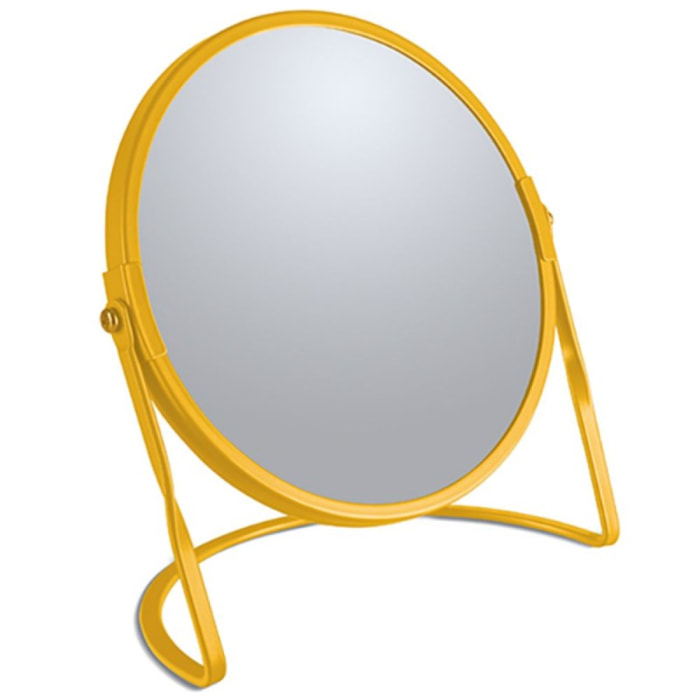 Miroir grossissant sur pied Acier AKIRA Safran mat Spirella