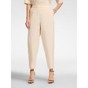 Elena Mirò - Pantaloni balloon in cotone stretch - Beige