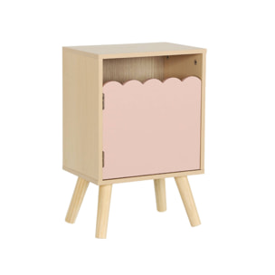 Table de chevet enfant décor bois 1 porte AZUR