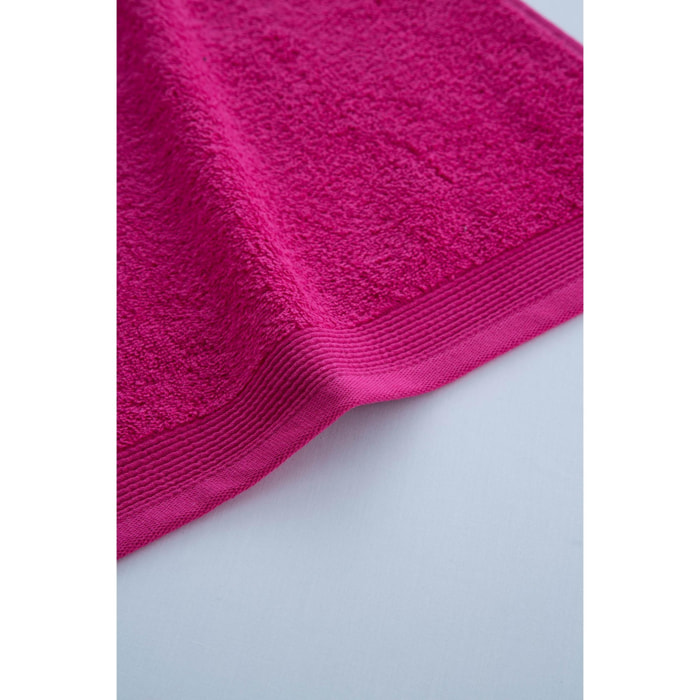 Set de 3 serviettes en coton 450 gr/m2 couleur Fuchsia