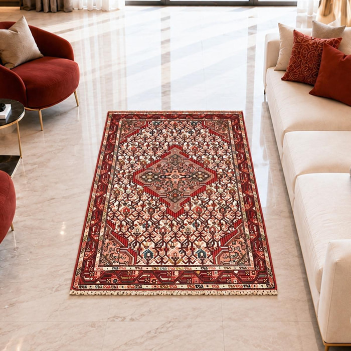 Tapis d'orient, motif oriental noué main en laine, AVOFU