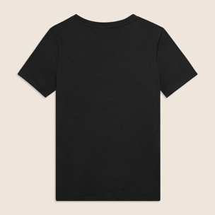 T-shirt Manica Corta con Decori Floreali e Borchie