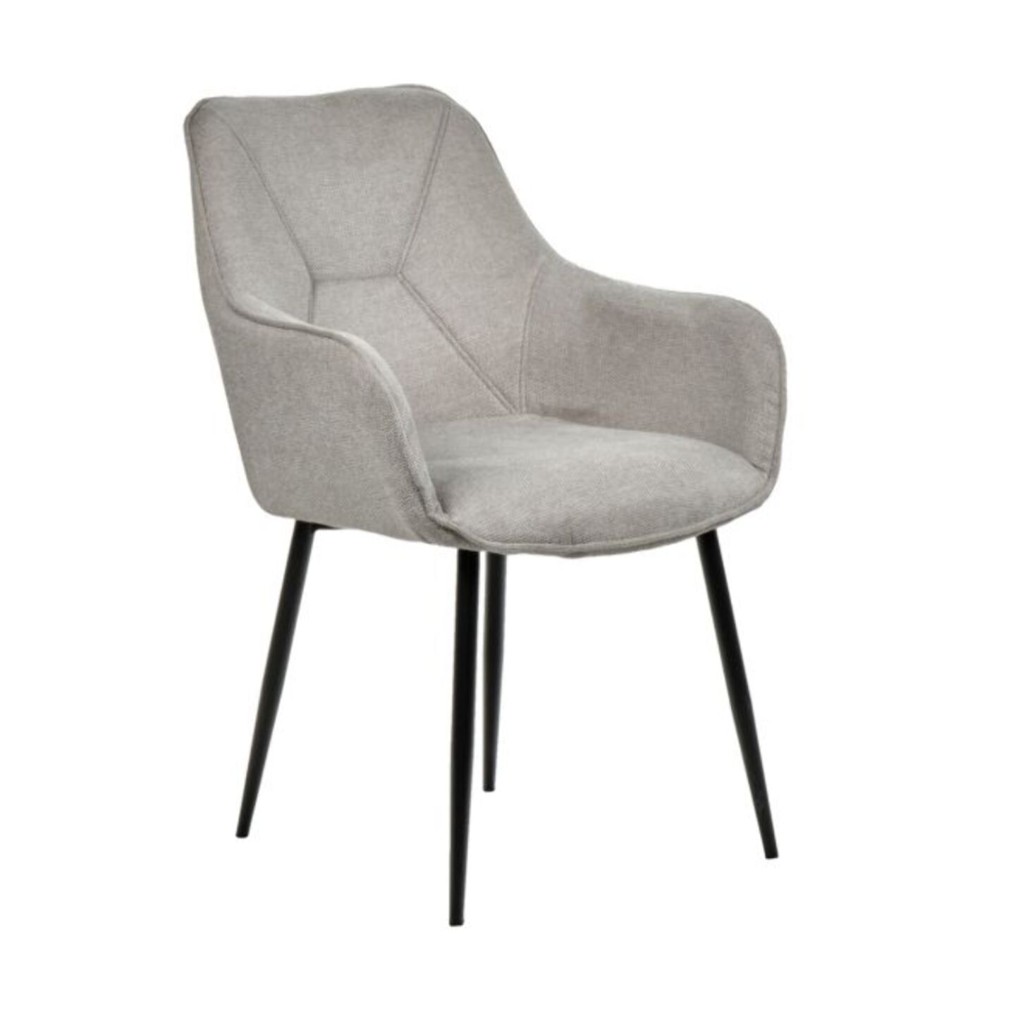 Chaise en tissu avec accoudoirs et pieds métal noir - MIKI