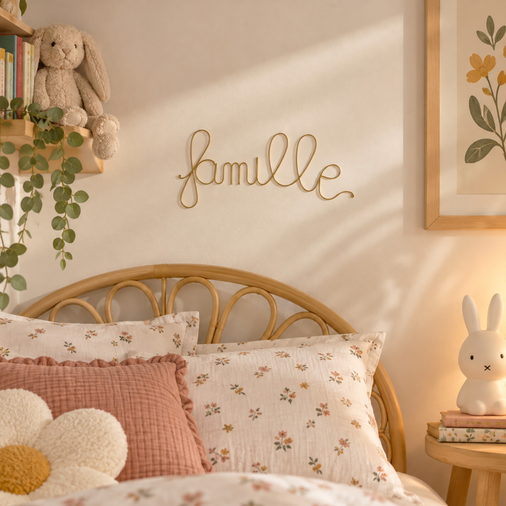 Mot fil de laiton doré 'FAMILLE' - Doré