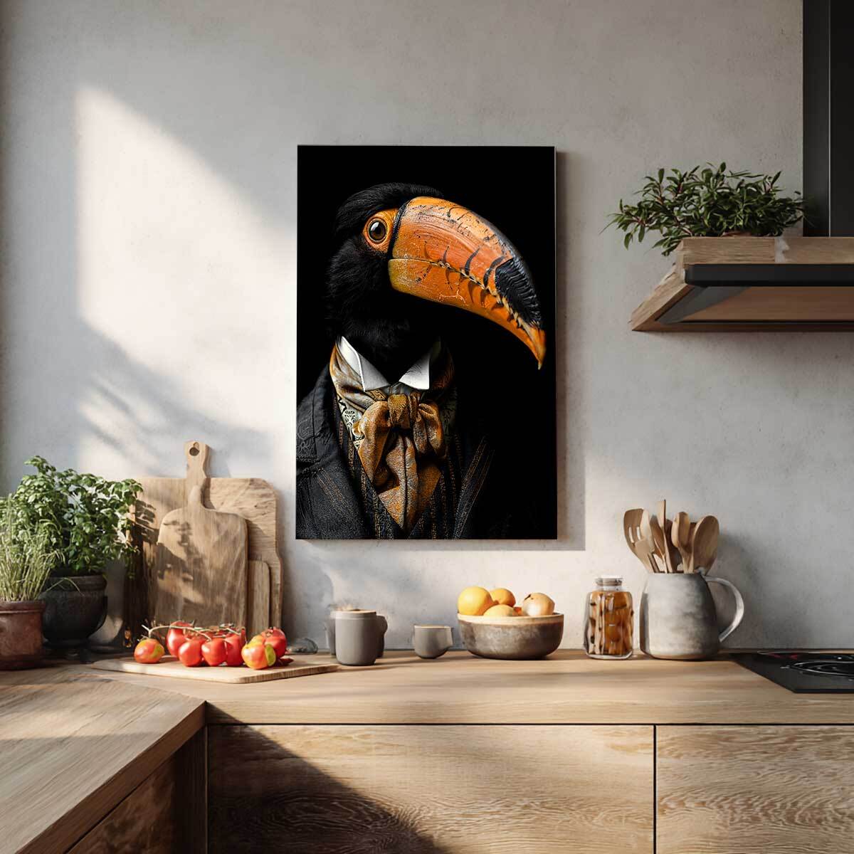 Tableau animaux habillés Toucan wild suits Tableau alu Dibond