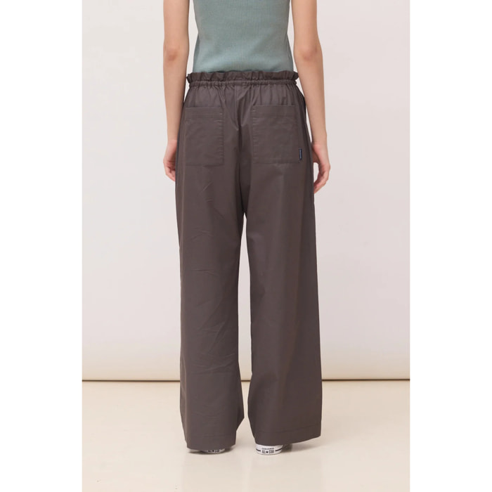 PANTALÓN STRAIGHT MUJER POPLIN ANTRACITA