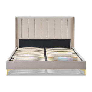 Sommier avec tête de lit Lavezzi | Coloris Beige