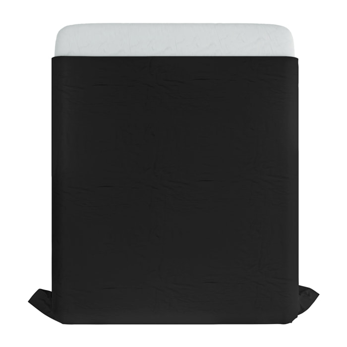 LENZUOLO SOPRA MAX COLOR, 100% Cotone, Tinta Unita, Made in Italy - NERO