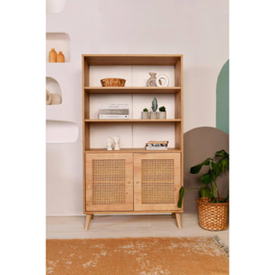 Credenza Dgonz, Buffet da soggiorno, Madia da salotto, Dispensa da cucina, 90x40h110 cm, Quercia