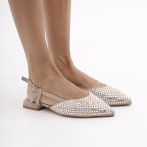 SLINGBACK FLAT GLITTER CHOCOLA' TORTORA