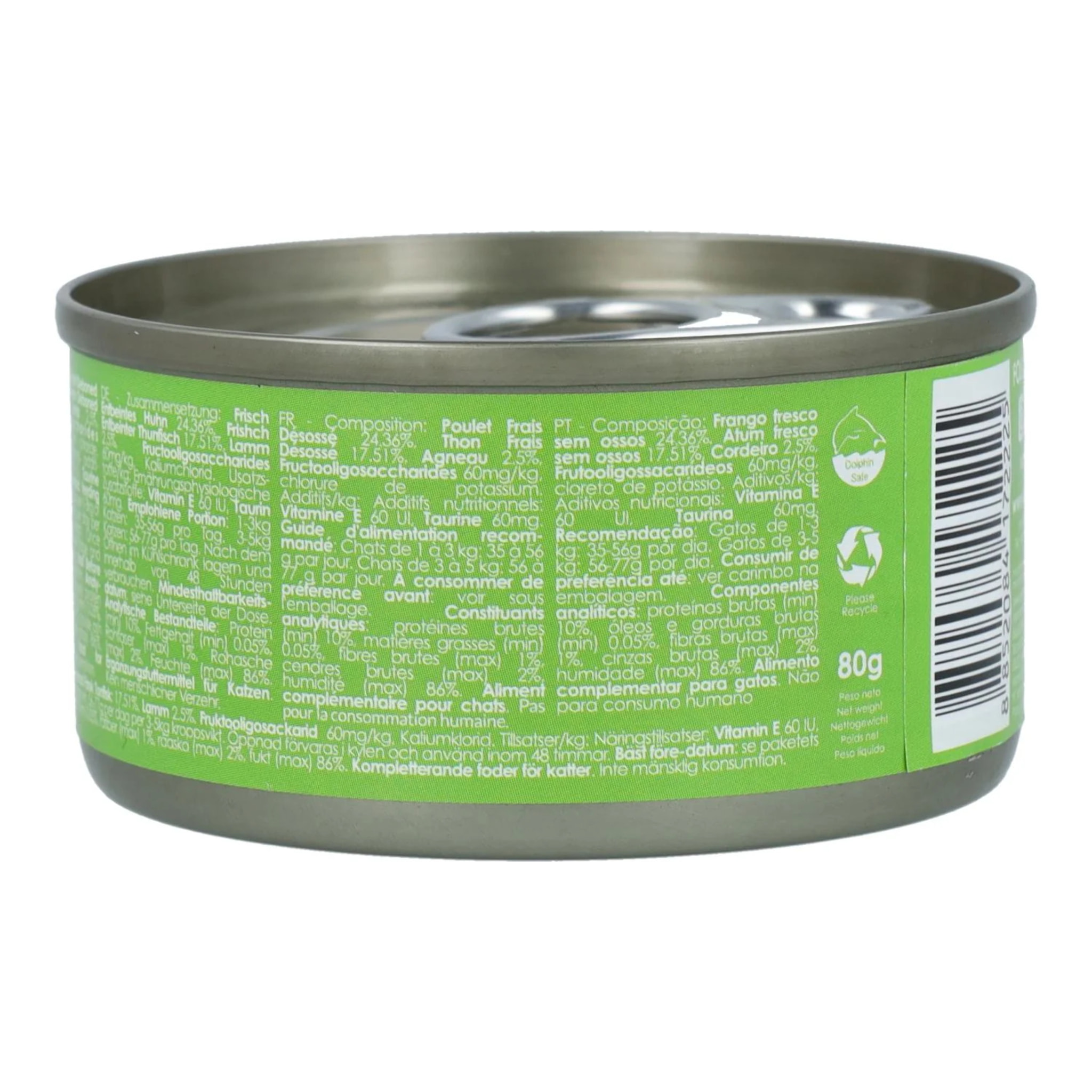 Kit Cat Lata Toppers - Pollo & Cordero 80 g Comida húmeda para gatos en gelatina