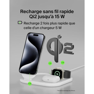 Chargeur induction BELKIN induction 15W 3en1 blanc