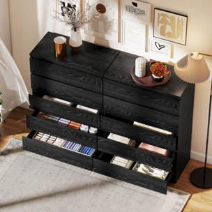 Cómoda 5 Cajones, Cómoda Dormitorio, Cajonera para Salón, Oficina, Estilo Moderno, 77x40x111,5 cm, Negro Veteado