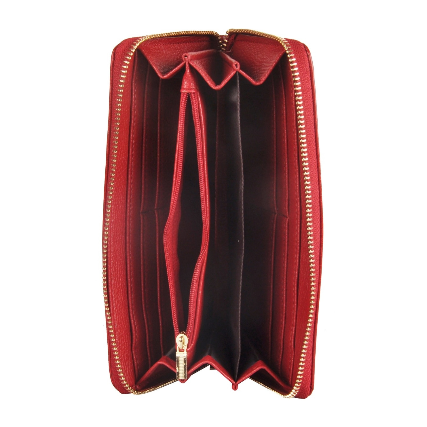 Portafogli Donna colore Rosso-in pelle Made in Italy L20 cm X W10 cm X H2 cmcm