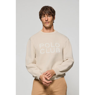 Jersey Axel de punto beige con logo en el pecho Polo Club
