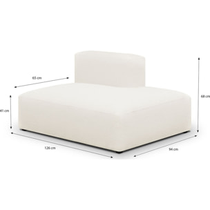Module d'angle ouvert à droite 2 places en tissu bouclette - MODULO