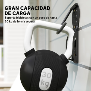 Soportes de Pared para Bicicletas de 4 Piezas, Gancho para Colgar Bicicleta Plegable hasta 30 kg, Portabicicletas de Almacenamiento Vertical con Tornillos, para Casa, Garaje y Sótano, Negro