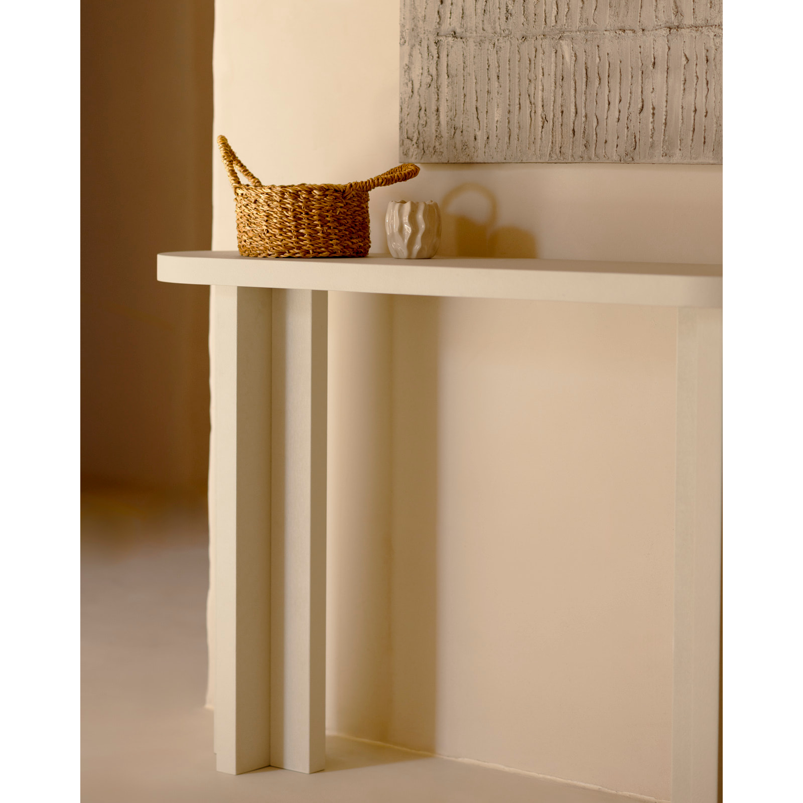 Console en microciment ton blanc cassé de 120x80cm Hauteur: 35 Longueur: 120 Largeur: 80