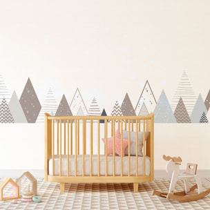 Stickers muraux enfants - Décoration chambre bébé - Autocollant Sticker mural géant enfant montagnes scandinaves VALENRIKA