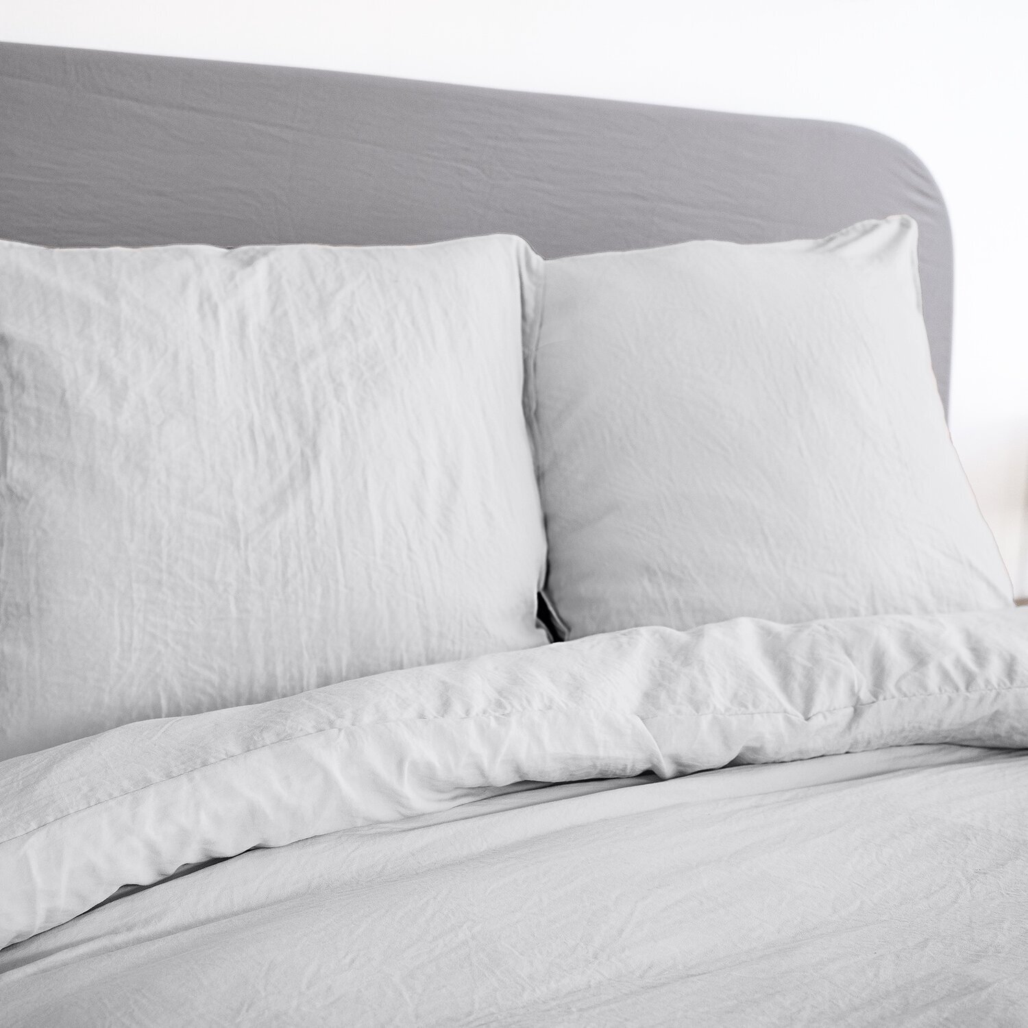 Parure Microfibre Lavee Gris Perle