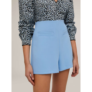 Motivi - Shorts a vita alta in tessuto crêpe - Azzurro
