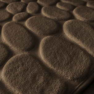 Tapis de bain Microfibre PEBBLE Marron Chocolat MSV