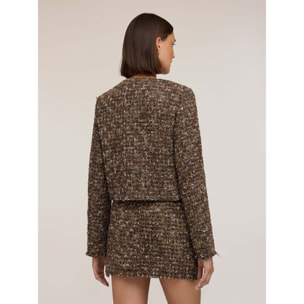 Motivi - Giacca in tweed con bottoni metallici - Marrone