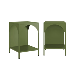 Table de chevet, table d'appoint industrielle métal (lot de 2) SOHO