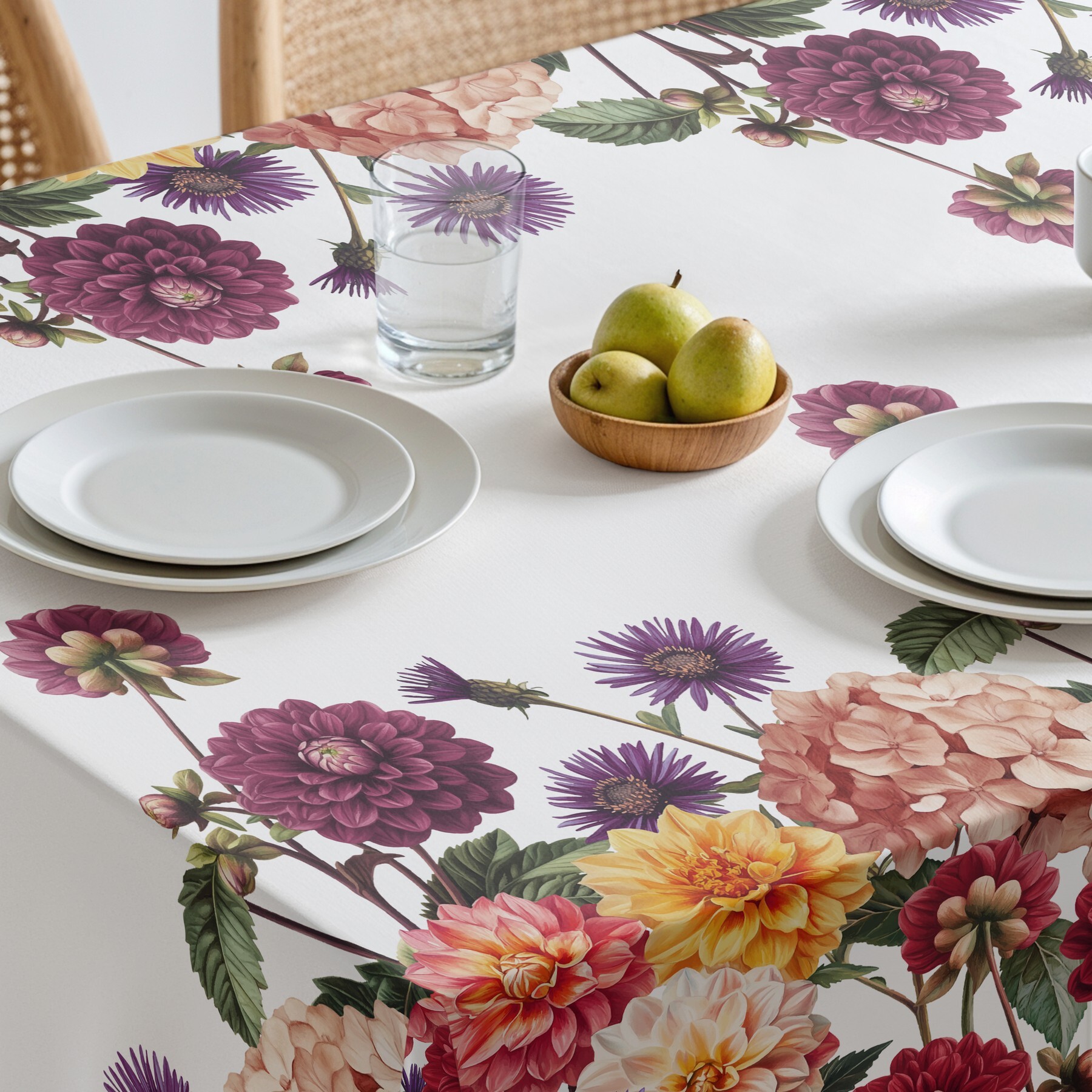 Mantel estampado antimanchas DARLIN ROJO