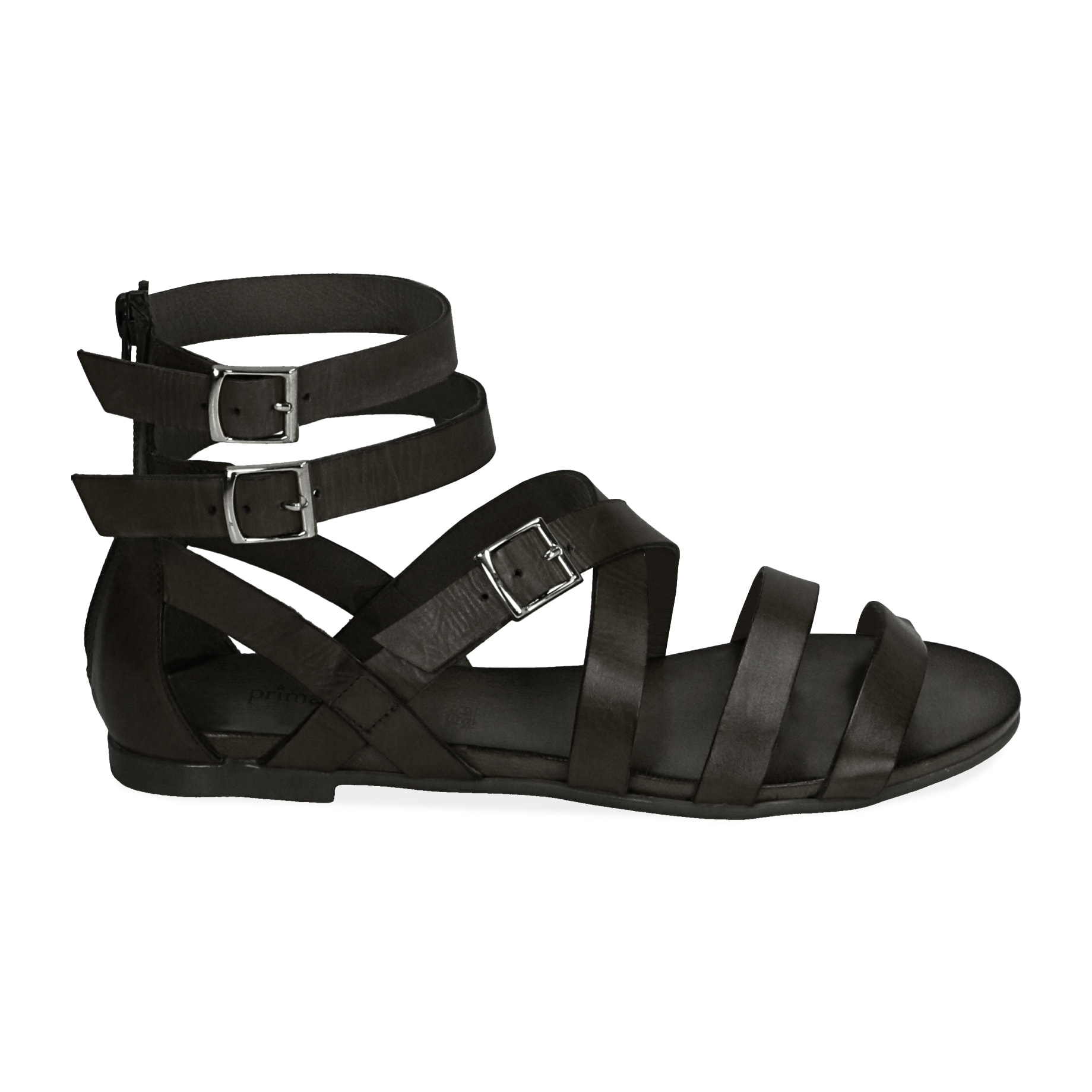 Sandalias piel vacuno color negro